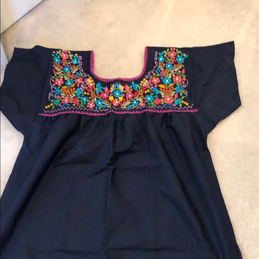 Beautiful, authentic, embroidered Mexican blouse.